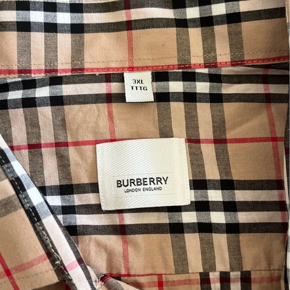 Burberry London Men's Nova Check Tan and Black Checkered Shirt 3XL - Picture 4 of 8